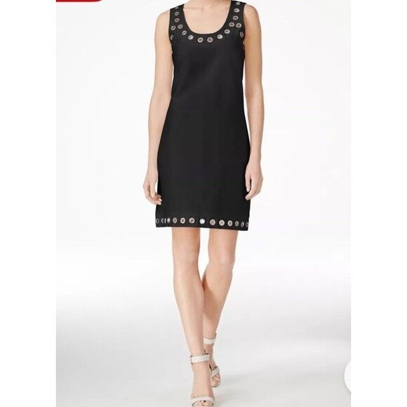 Calvin Klein Grommet Sleeveless Sheath Dress Sz 2 - Picture 1 of 11